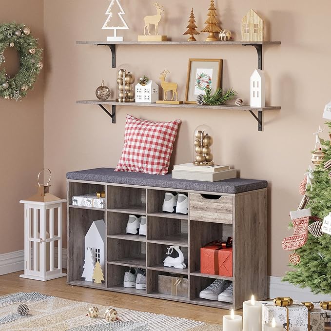 DINZI LVJ Shoe Bench, Entryway Storage Bench - Image 7