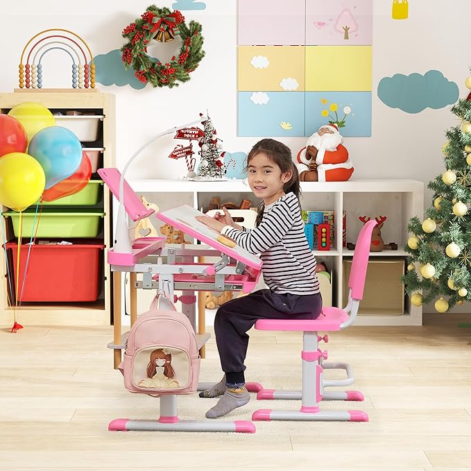 Real Relax Kids Desk and Chair Set, Children's Multifunctional School Tables - Image 5