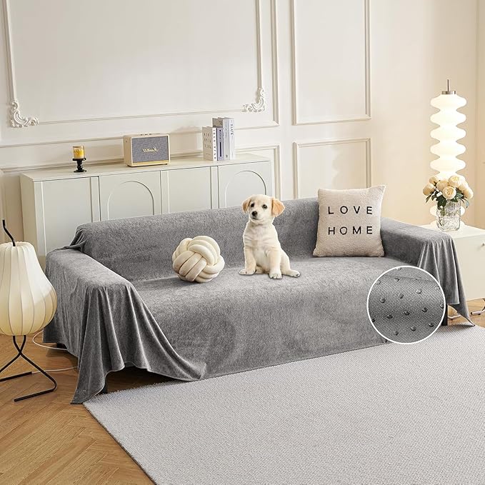 MYSKY HOME Couch Cover for Dogs Non-Slip Couch Cover for 2 Cushion Couch Sofa by MYSKYHOME