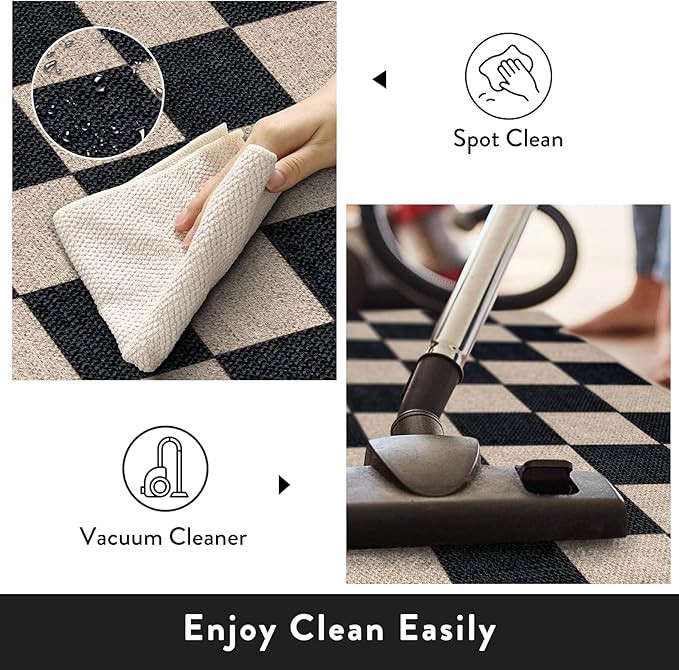 Lahome Checkered Easy Jute Carpet, 3x5 Outdoor Patio Rug Washable Rugs - Image 3