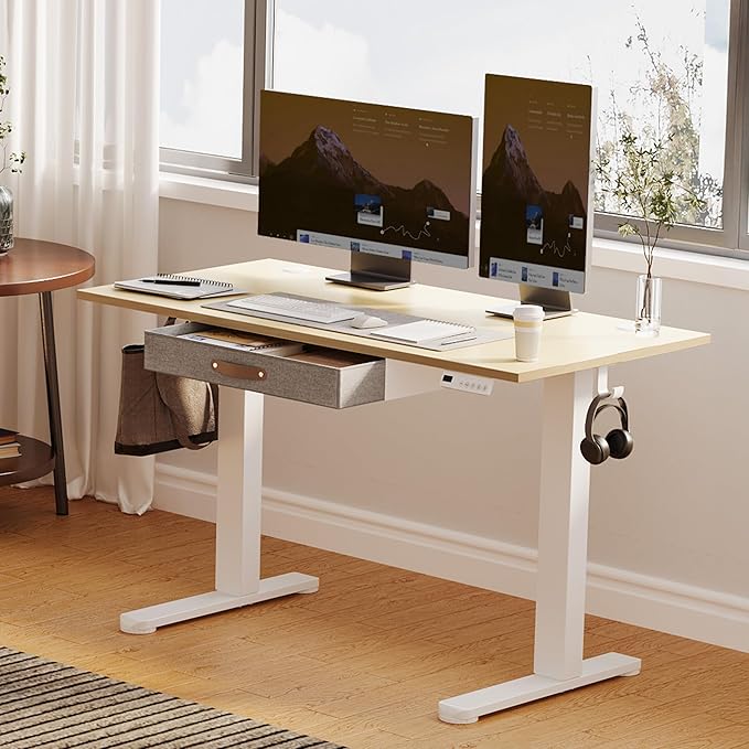 Seang Standing Desk with Drawer, 3 Memory Height Settings with Cable Grommets & - Image 2