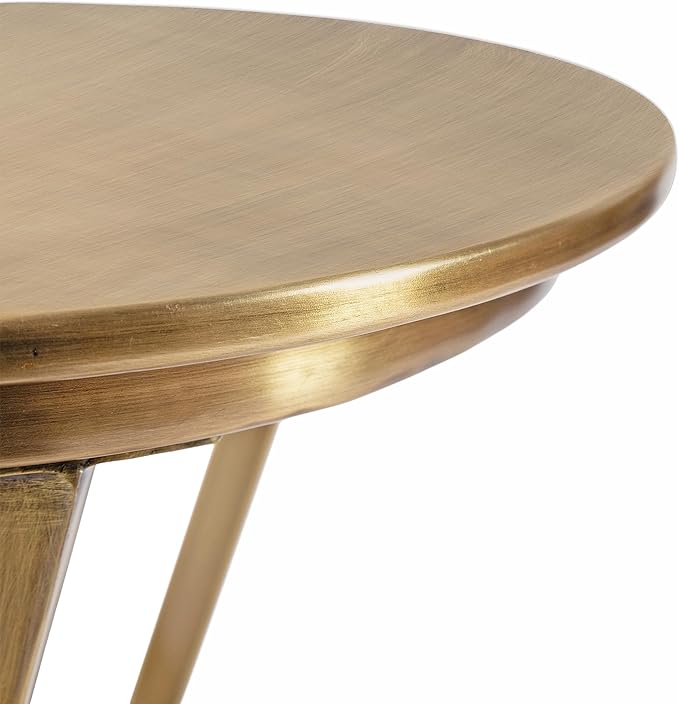 Kate and Laurel Aja Modern Metal Round Side Table; 15 x 15 x 23; Antique Brass; - Image 6