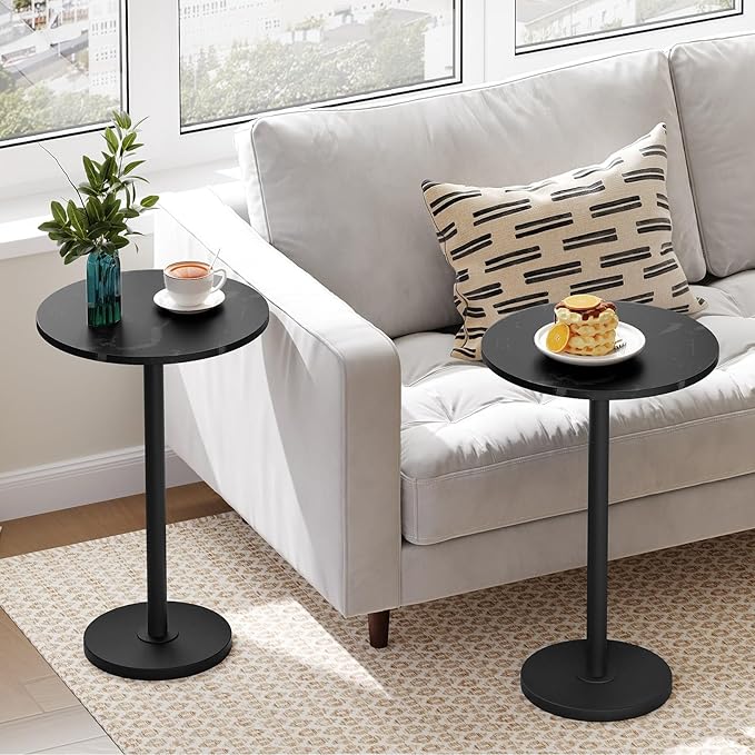 Round Side Table, Tall Drink End Table - Image 4