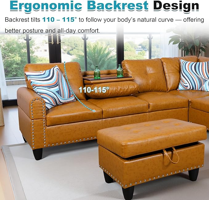 97.5" Oversized Sectional Couch, L Shaped Couch - Image 6