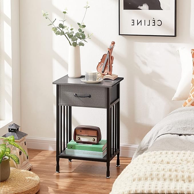 VECELO Nightstands Set of 2, Industrial Side Table/End Tables - Image 8