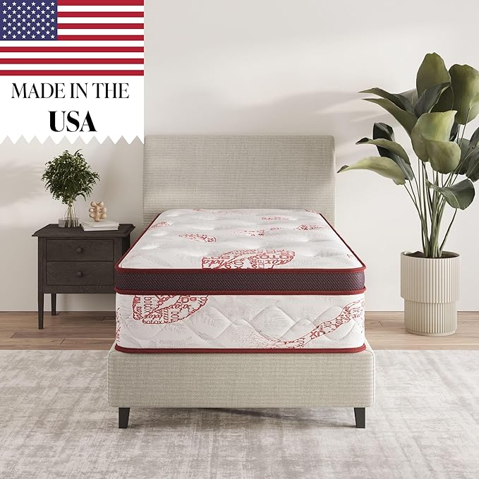 Ottomanson Twin 13" Luxury I Eurotop Mattress, Medium-Firm Memory Foam Comfort by Ottomanson