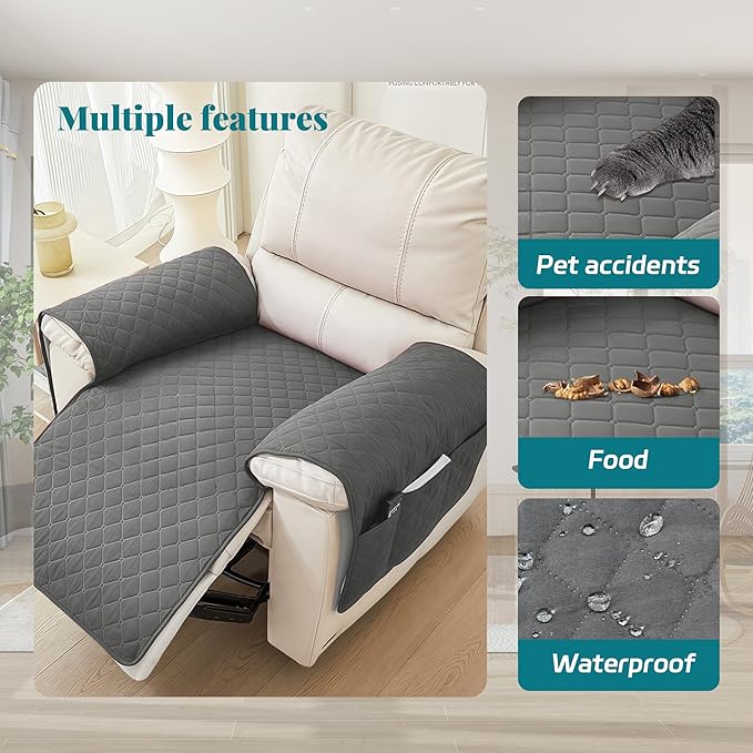 MEHIDFY Sofa Seat Arm Cover, Waterproof Couch Armrest Protector, Anti-Slip Sofa - Image 5