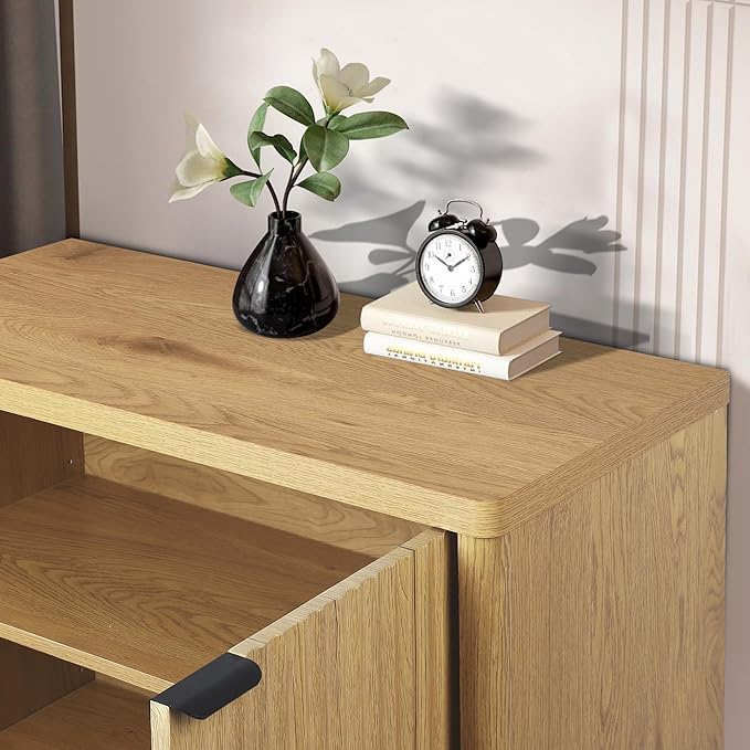Buffet Cabinet with Storage Accent Sideboard Modern Credenza with 2 Doors & 3 - Image 8
