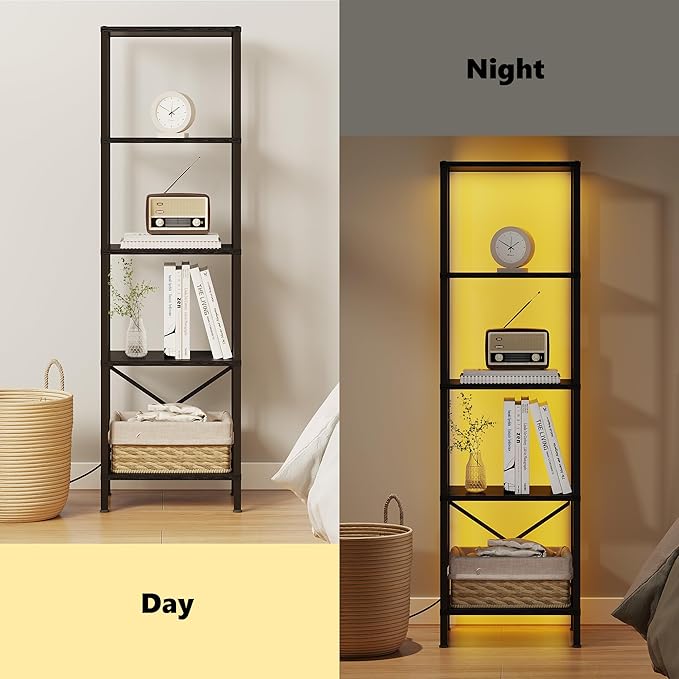 5-Tier Bookshelf, Tall Narrow Bookcase - Image 6