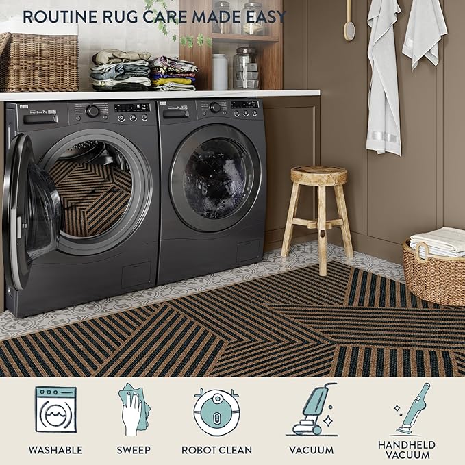 Lahome Modern Geometric Runner Rug, 2x8 Washable Rug Runners - Image 4