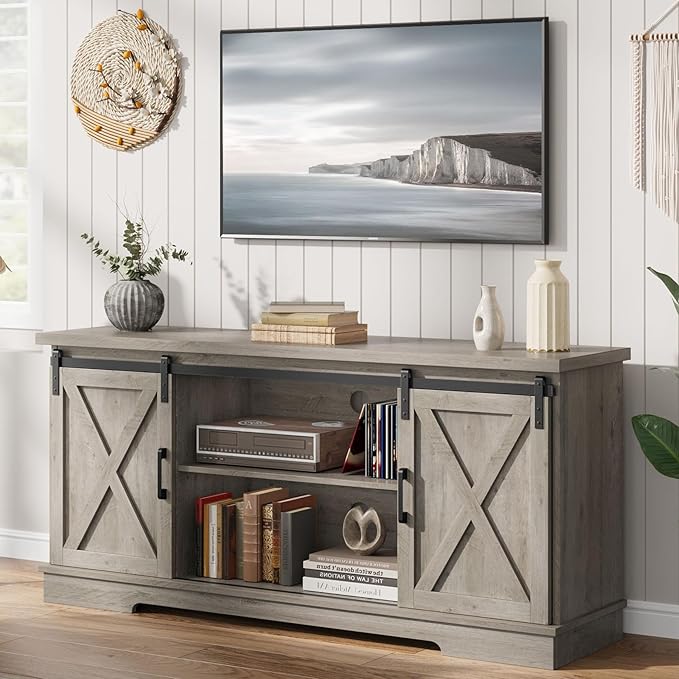 IDEALHOUSE Farmhouse Tv Stand for 65 Inches TVs, Entertainment Center - Image 7