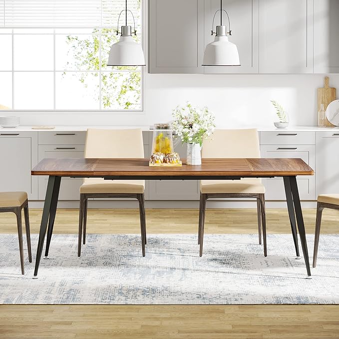 LITTLE TREE 70.9 Inch Large Rectangular Dining Table Kitchen Furniture - Image 5