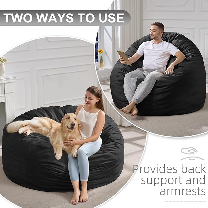 Hobestluk 5FT Bean Bag Chair Giant Bean Bag Chairs - Image 3