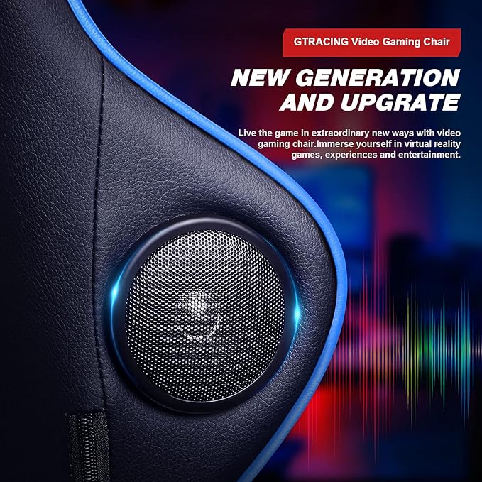 GTRACING Gaming Chair with Footrest and Bluetooth Speakers Music Video Game - Image 7