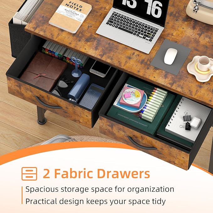 Small Desk with Fabric Drawers- - Image 4