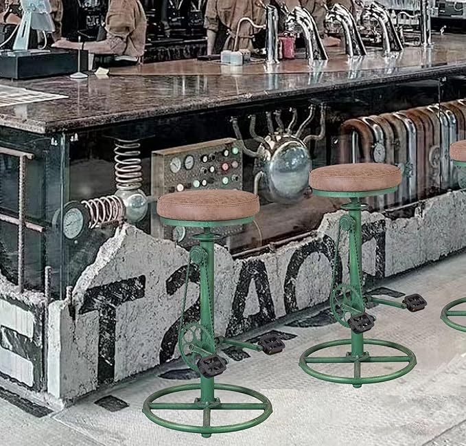 Topower Vintage DIY Bar Stool Bicycle Chain Iron Pedal Retro Industrial Height - Image 8