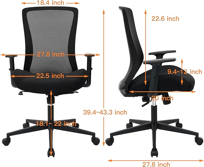 Big and Tall Office Chair for Heavy People 400lb, Ergonomic Desk Chair Mesh - Image 3