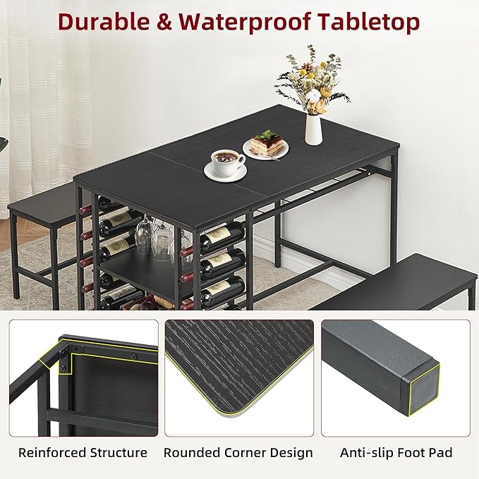 IDEALHOUSE Dining Table Set for 4, Kitchen Table Set for 4 - Image 7