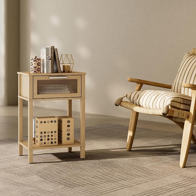Nightstand Wooden Bedside Table - Image 5