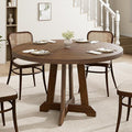 Round Dining Table for 4, 47 Inch Wooden Circle Dinner Table by Garvee