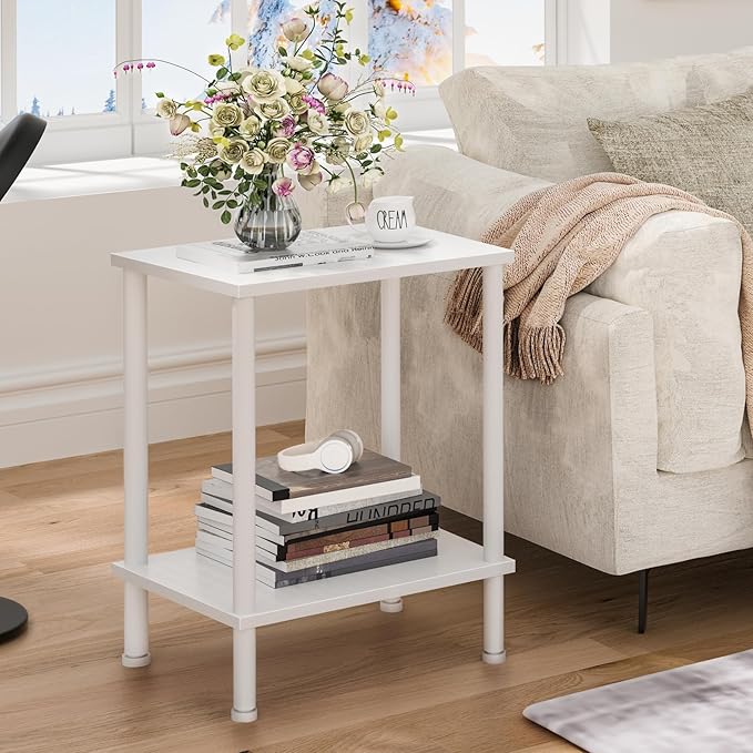 End Table, Small Side Table, 2-Tier Nightstand by YUFAM