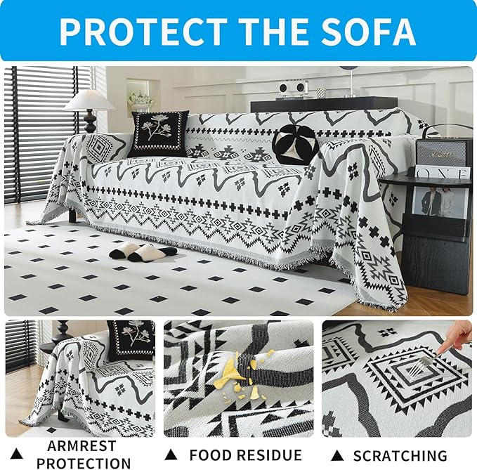 LUFEIJIASHI Boho Couch Covers for Sofa Non Slip Sofa Covers Washable Couch - Image 3