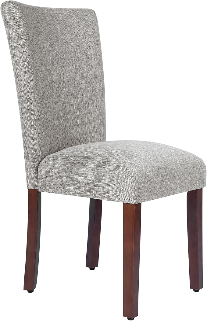 HomePop Parsons Classic Upholstered Accent Dining Chair, Single Pack, Light Grey by HomePop
