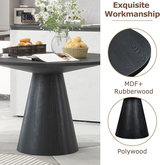 Wooden Kitchen Round Dining Table - Image 6