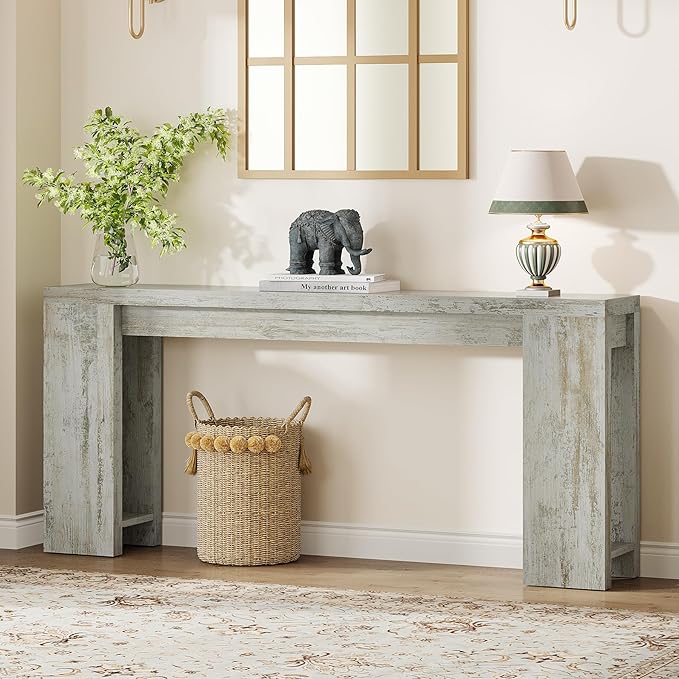 Tribesigns 70.9-Inch Extra Long Console Table, Farmhouse Wood Sofa Table Behind by Tribesigns