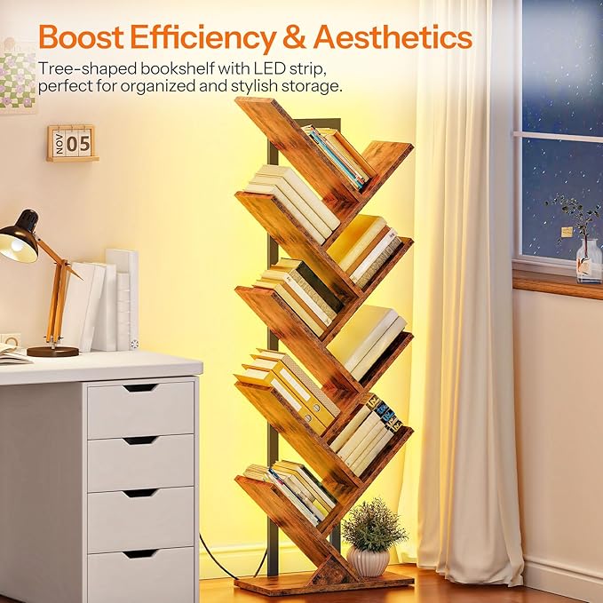 HOOBRO Tree Bookshelf, 9-Tier Tree Bookshelf - Image 3