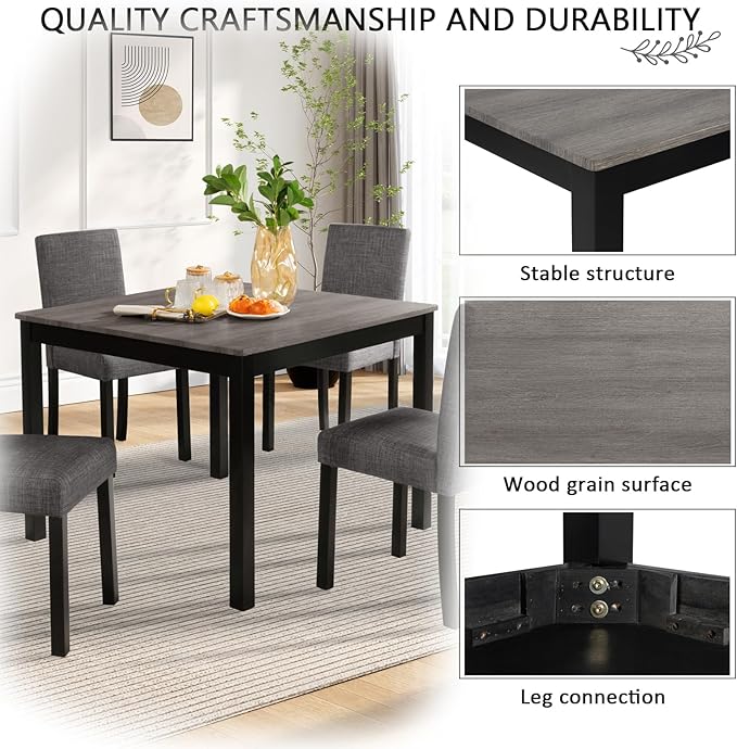 KEIKI 5-Piece Standard Height Dining Table Set - Image 5