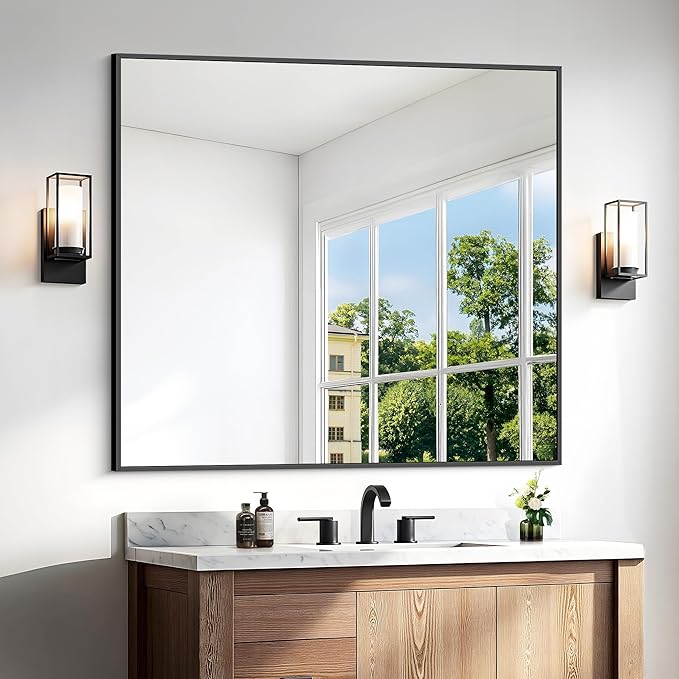 BONEWEI Bathroom Mirror, 36x40 inch Wall Mirror - Image 8