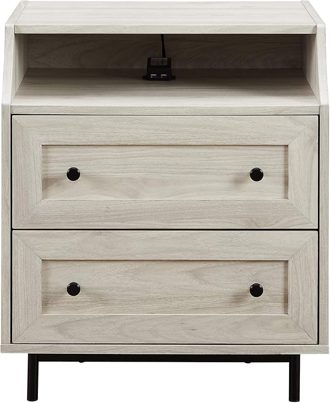 Walker Edison Florence 22 Inch 2 Drawer Open Top Side Table - Image 4