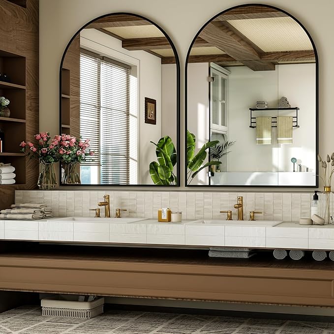 Arch Bathroom Mirror, 26x38 inch Arched Bathroom Mirror/Wall Mounted Vanity - Image 4
