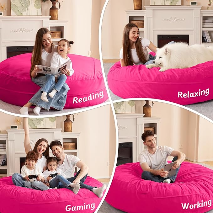 HABUTWAY XX-Large Bean Bag Chair: Giant 7' Memory Foam Furniture Bean Bag Chairs - Image 5