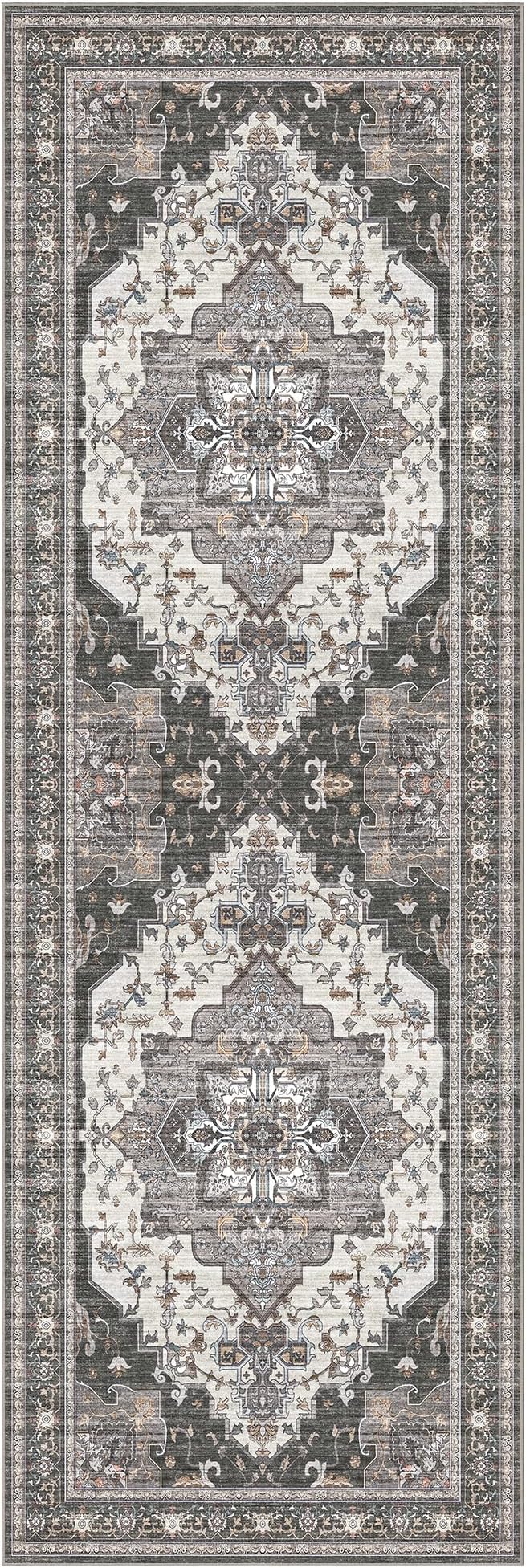 GENIMO 2X6 Hallway Runner Rug, Machine Washable Non Slip Vintage Floral - Image 7