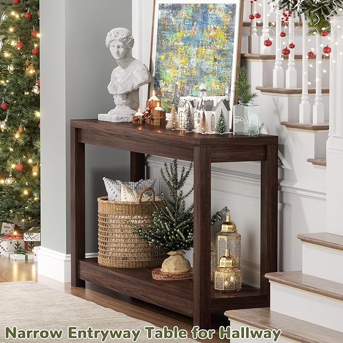 Small Farmhouse Wood Entryway Table Narrow Console Table - Image 4