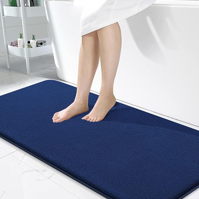 OLANLY Thick Memory Foam Bath Mat Rug 47x24, Extra Soft Absorbent Bathroom Rug by OLANLY