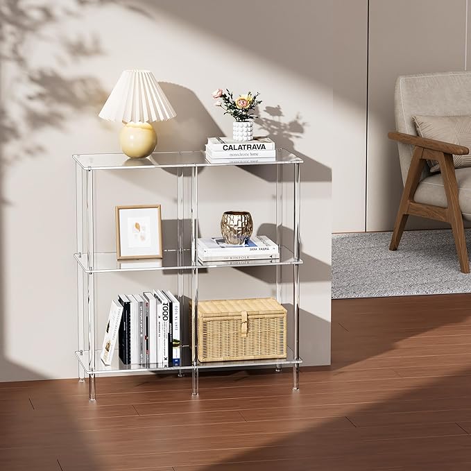 Acrylic Side Table Clear 3-Tier End Table - Image 4