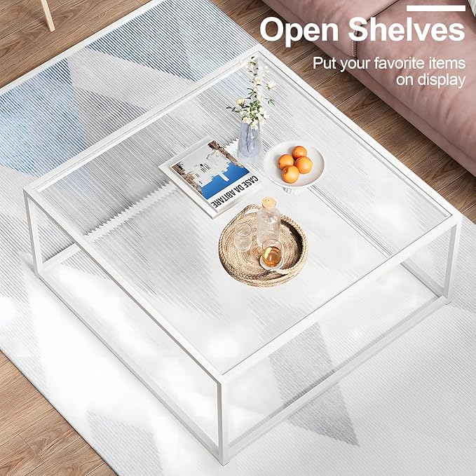 ​​​​​​​​Glass Coffee Table Square Coffee Table - Image 8