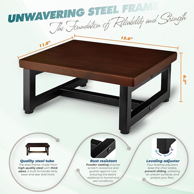 Wooden Step Stool – Heavy Duty One Step Stool - Image 3