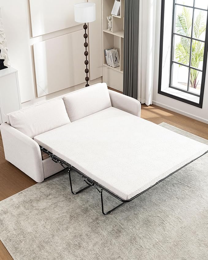 Queen Pull Out Sofa Bed, 2-in-1 Convertible Sleeper Sofa Couch - Image 9