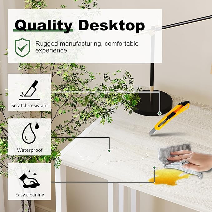 Small Folding Desk 35 inch, No Assembly Required Small Office Desk, Writing - Image 5