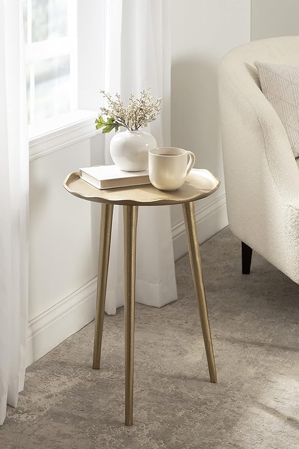 Kate and Laurel Alessia Modern Round Metal Side Table; 15 x 15 x 22; Gold; - Image 7