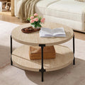 Round Boho Wood Coffee Table by Awescuti