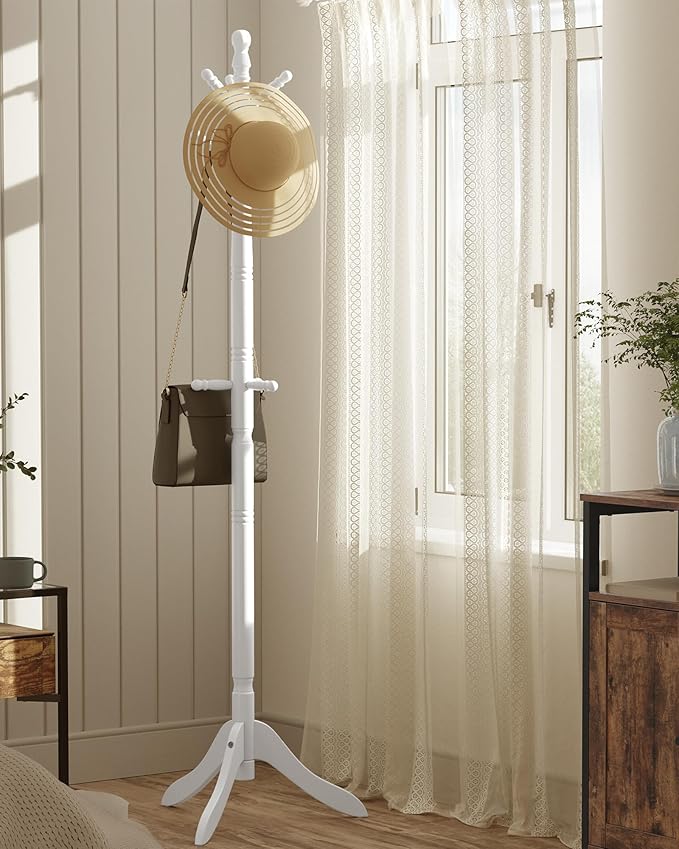 VASAGLE Solid Wood Coat Rack and Stand, Free Standing Hall Coat Tree - Image 6
