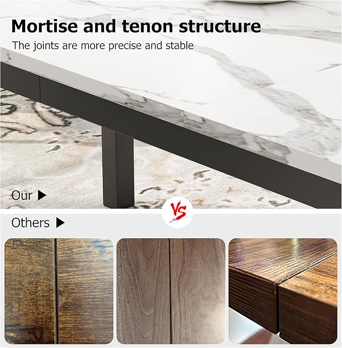 GarveeHome 78.7in Industrial Dining Table - Image 4