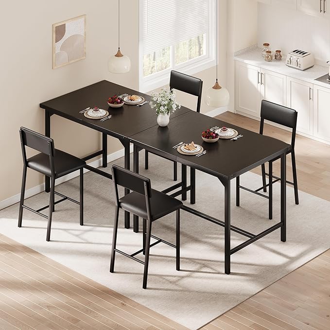 IDEALHOUSE Dining Table Set for 2 w/Counter Height Table & 2 Upholstered Bar - Image 5