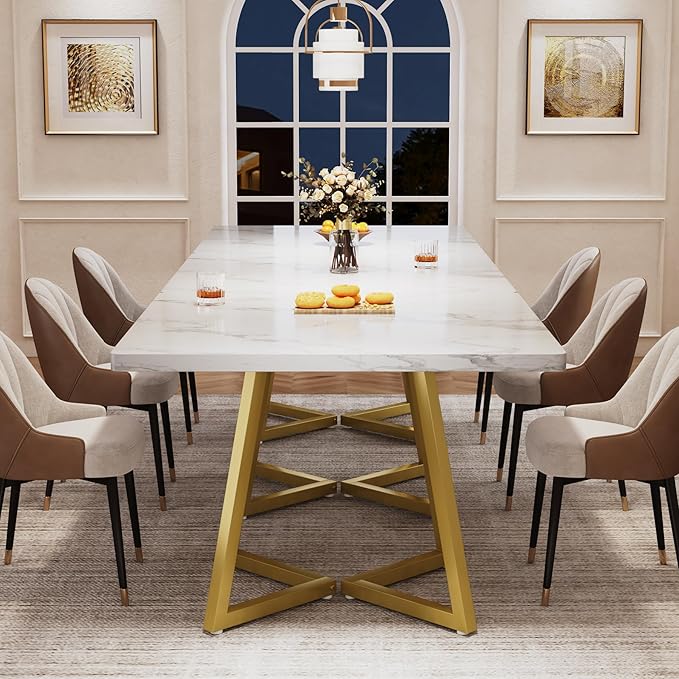Tribesigns Square Dining Table for 8, 31.5" Modern Dinner Table - Image 4