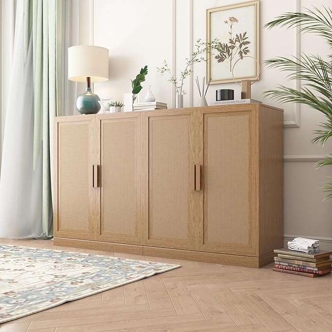 Buffet Cabinet, 4-Doors Sideboard Cabinet - Image 2